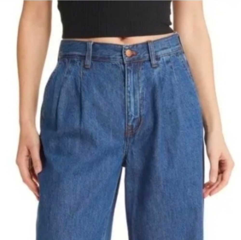 Madewell Baggy Straight Jean size 33 Pleats Wide Leg High Rise Trouser Pockets - Picture 6 of 16